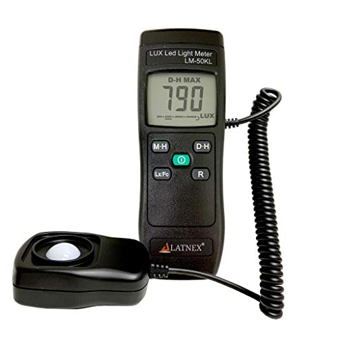 Light Meter LM-50KL Measures Lux/Fc - LED/Fluorescent, Industrial, Household, and Photography - Calibration Certificate Included