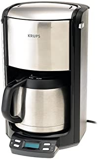 KRUPS FMF5 Programmable Coffee Maker with Double Wall Thermal Carafe and LED control panel, 10-Cup, Black