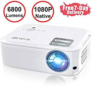 Projector, WiMiUS P21 6500 Lumens Video Projector Native 1920×1080 LED Projector Support 4K Zoom 300