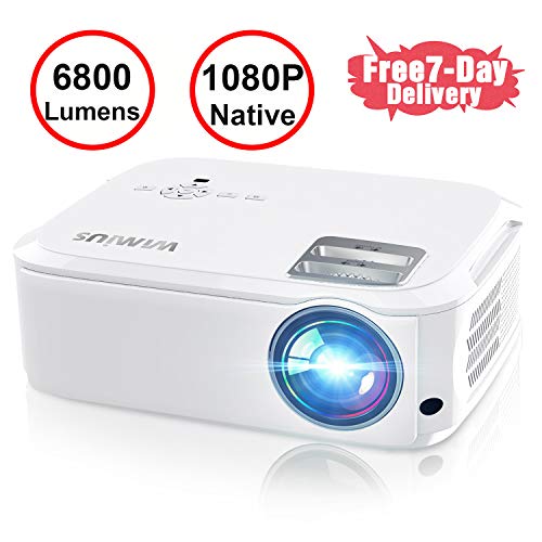 Projector, WiMiUS P21 6500 Lumens Video Projector Native 1920×1080 LED Projector Support 4K Zoom 300