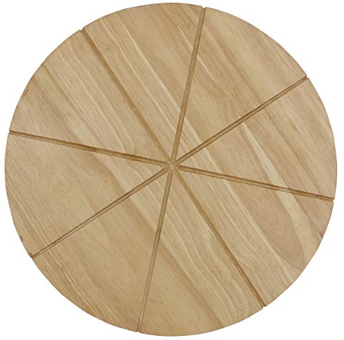 Checkered Chef Pizza Cutting Board - Round 13.5inch Wooden Chopping Board With 8 Grooves To Slice And Portion Your Pizza - Reversible Round Cutting Board - Cheese Board