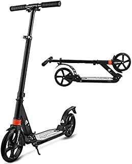 Hikole Scooters for Adults Teens, Kick Scooter with Adjustable Height Dual Suspension and Shoulder Strap 8 inches Big Wheels Scooter Smooth Ride Commuter Scooter Best Gift for Kids Age 10 Up