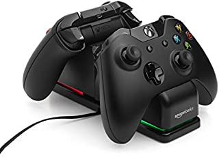 AmazonBasics Dual Charging Station for Xbox One, Xbox One Standard, And Xbox One Elite Controllers - Black