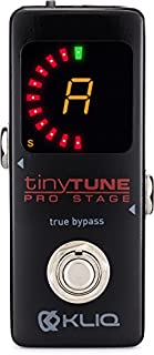 KLIQ TinyTune Pro Stage Tuner Pedal for Guitar and Bass with True Bypass Switching, Pitch Calibration and Flat Tuning (Power Supply Required)