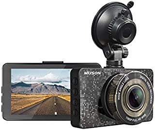 Dash Cam Muson Car Dash Cam 1080P Full HD 3.2-inch Dashboard Camera, Super Night Vision with 170° Wide Angle, Loop Recording, G-Sensor Protection Dash Camera for Car, WDR, Parking Guard Car Camera