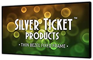 STT-169135 Silver Ticket Thin Bezel 16:9 Aspect Ratio 4K Ultra HD Ready HDTV (6 Piece Fixed Frame) Projector Screen (16:9, 135