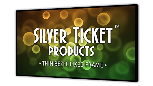 STT-169135 Silver Ticket Thin Bezel 16:9 Aspect Ratio 4K Ultra HD Ready HDTV (6 Piece Fixed Frame) Projector Screen (16:9, 135