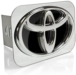 Toyota 3D Logo Black Infill Chrome Tow Hitch Cover, Official Licensed