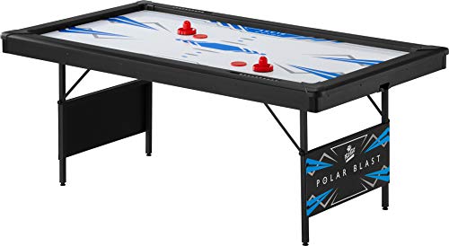 Fat Cat Polar Blast 6 Air Hockey Table with Folding Legs for Easy Storage and Included Pucks and Pushers for Fast Paced Action