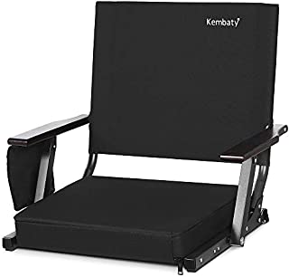 Kembaty Stadium Seats for Bleachers, Bleacher Seats with Backs and Cushion, Extra Wide Portable Stadium Chairs with Back Support and Armrests