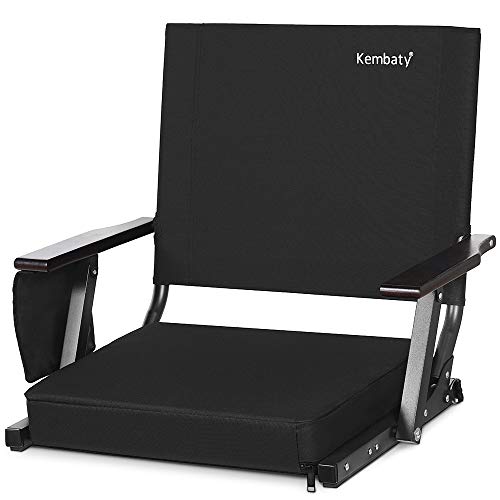 Kembaty Stadium Seats for Bleachers, Bleacher Seats with Backs and Cushion, Extra Wide Portable Stadium Chairs with Back Support and Armrests