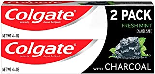 Colgate Essentials Charcoal Teeth Whitening Toothpaste, Natural Mint Flavor, Vegan - 4.6 Ounce (2 Pack)