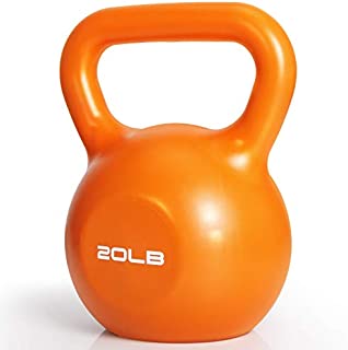 Kettlebell Weight, 20Lb Vinyl Coated Cast Iron Kettlebell Exercise Fitness Kettlebell Grip Hand Kettle bell Weight Set Kettle Ball Set for Women Men Home Gym Workout Ballistic,Core, Strength Training