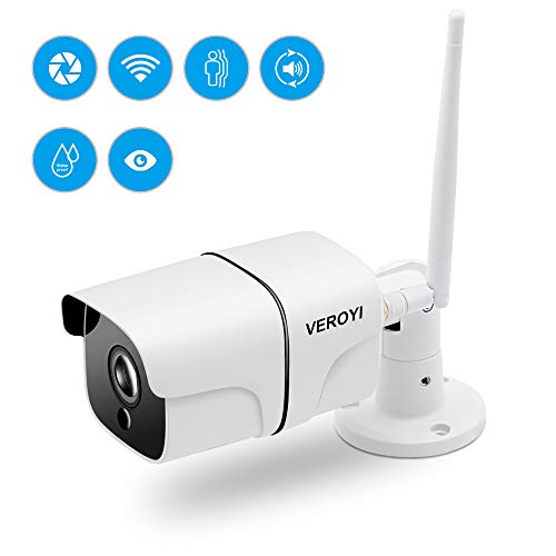 Veroyi Outdoor Security Camera, 1080P WiFi Surveillance Camera with Night Vision, Motion Detection, 2 Way Audio, Remote Monitor Auto Motion (Upgraded Version)