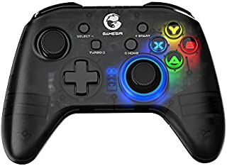 GameSir T4 pro Wireless Game Controller for Windows 7 8 10 PC/iOS/Android/Switch, Dual Shock USB Bluetooth Mobile Phone Gamepad Joystick for Apple Arcade MFi Games, Semi-Transparent LED Backlight