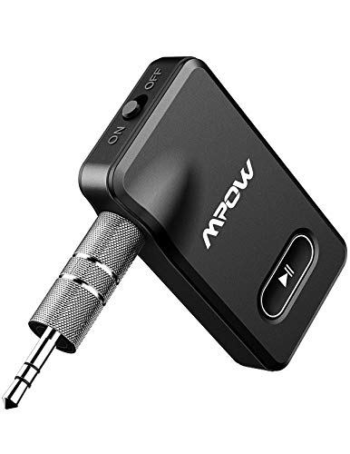 Mpow BH129 Bluetooth Receiver for Car, Aux Bluetooth Car Adapter 5.0 for Wired Speakers/Headphones/Home Music Streaming Stereo,15-Hour Battery Life,Easy Control On/Off Slider