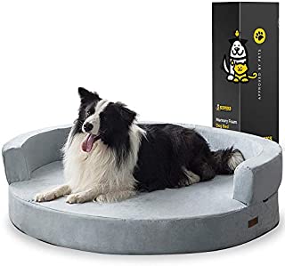 KOPEKS Deluxe Orthopedic Memory Foam Round Sofa Lounge Dog Bed - Jumbo XL - Grey