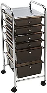 Alvin, SC6SM, Standard Deep Storage Organizer Cart - Smoke, 6 Drawers