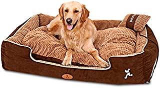 Large Dog Bed Indestructible Orthopedic Puppy Kennel Beds for Medium Dogs/Cats/Pet, Brown