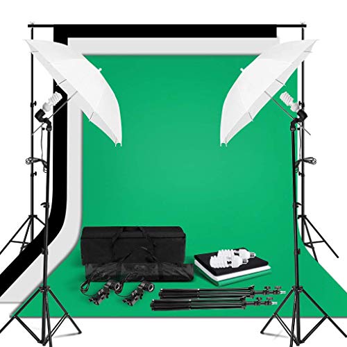 2.6M x 3M/8.5FT x 10FT Background Support System Umbrellas Softbox Lighting Kit