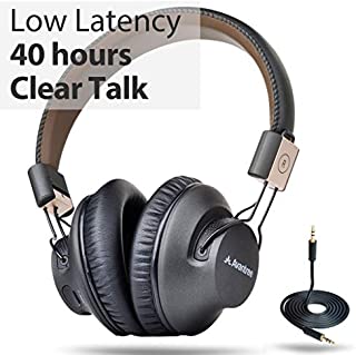 Avantree 40 hr APTX LOW LATENCY Wireless Headphones for TV Watching, Comfortable Bluetooth Over Ear Headset with Mic for Home Office PC Computer Phone Calls, HiFi Music, Foldable, NFC - Audition Pro