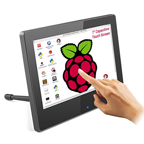 ELECROW 7 Inch Raspberry Pi Monitor Touchscreen 1024x600 IPS Display USB Powered HDMI Monitor with Built-in Speaker & Stand for Raspberry Pi 4 3 2 Win PC