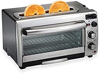 Hamilton Beach 2-in-1 Countertop Oven and Long Slot Toaster, Stainless Steel, 60 Minute Timer and Automatic Shut Off (31156)