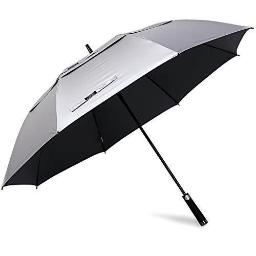 G4Free 62/68 Inch UV Protection Golf Umbrella Auto Open Vented Double Canopy Oversize Extra Large Windproof Sun Rain Umbrellas