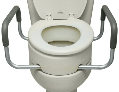 Essential Medical Supply Elevated Toilet Seat with Arms, Elongated, 19.5 x 14 x 3.5 Inch