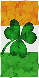 ZZKKO Ireland Flag with Shamrock Leaves Towel Washcloth Baby Toddler Kids Boys Girls Women Man for Home Kitchen Bathroom Spa Gym Swim Hotel Use