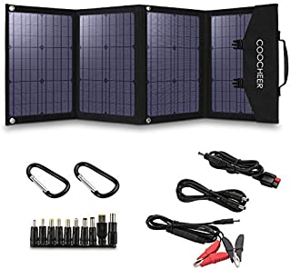 COOCHEER Solar Panel 120W, Portable Solar Panel Charger for Portable Generator/Power Station/USB Devices/Cars/Yacht with 2 USB Ports & 1 DV Port, Suitable for Camping Van