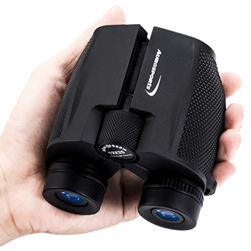 Aurosports 12x25 High Power Compact Binoculars Telescope for Adults Kids with Low Light Night Vision,Lightweight Folding Binocular Gifts for Man for Bird Watching Hiking Travelling Concert Hunting