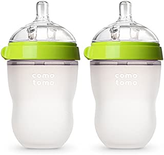 Comotomo Baby Bottle, Green, 8 Ounce (2 Count)