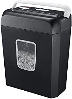 Shredder for Home, Bonsaii 6 Sheet Cross Cut Paper Shredder for Small Home Office Use, Portable Handle Design with 3.4 Gallons Wastebasket (C237-B)