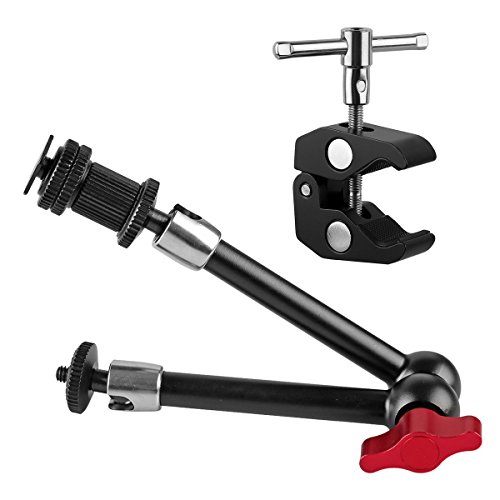 pangshi 11inch Adjustable Articulating Friction Magic Arm & Large Super Clamp Compatible