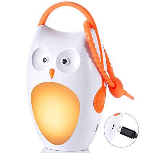 Baby Sleep Soother Sound Machine - Portable & Rechargeable White Noise Machine with Amber Nightlight for Baby, Kids, Home & Travel