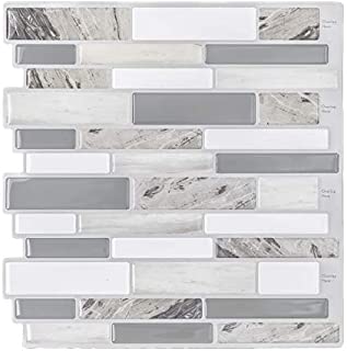 HUE DECORATION Modern Grey Peel and Stick Tile