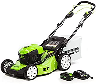 Greenworks 21-Inch 40V Brushless Self-Propelled Mower 6AH Battery and Charger Included, M-210-SP