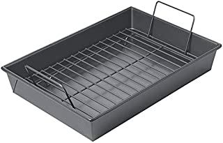 Chicago Metallic Professional Roast Pan with Non-Stick Rack, 13-Inch-by-9, Gray