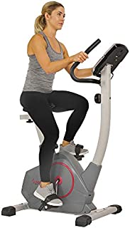 Sunny Health & Fitness Stationary Upright Exercise Bike with Performance Monitor, Tablet/iPad Device Holder, 275 LB Max User Weight with Body Fat and BMI Calculator - SF-B2952,Gray