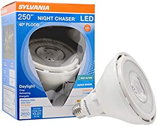 SYLVANIA Ultra LED Night Chaser, PAR38, 250W Equivalent, 2650 Lumen, Replacement for Halogen Flood Spot Light, Medium Base E26, Dimmable, 5000K Daylight