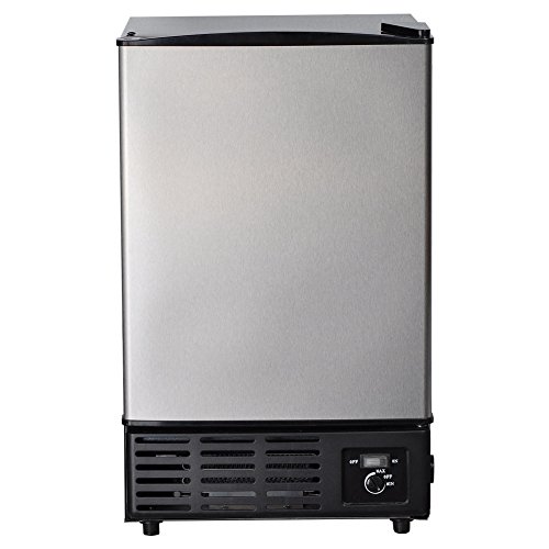 Smad Portable Commercial Ice Maker Under Counter Built-in Ice Maker Machine with Freezer, Stainless Steel