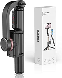 Obudyard Gimbal Stabilizer for Smartphone with Extendable Bluetooth Selfie Stick and Tripod, 1-Axis Multifunction Remote 360°Automatic Rotation, Auto Balance iPhone/Android