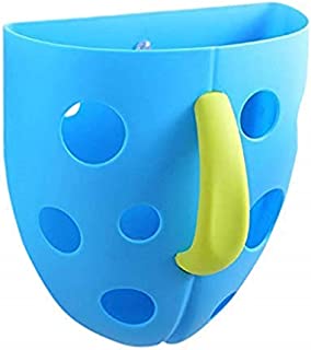 Fun Baby Bath Toy Organizer/Storage, Holds Lots of Tub Toys for Kids, Delights Children, Scoop, Rinse and Drain, Bathtub Toy Holders, 2 Suction Cups and Self Sticking Hook - Blue