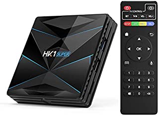 HK1 SUPER Android 9.0 TV Box 4GB RAM 64GB ROM RK3318 Quad-Core Dual WiFi 2.4G/5G BT 4.0 Ethernet H.265 USB 3.0 Supports 3D 4K Ultra HD Smart TV Box