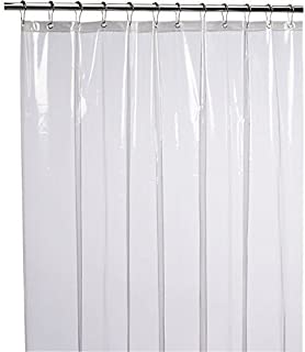 LiBa Mildew Resistant Antimicrobial PEVA 8G Shower Curtain Liner, 72x72 Clear is Non Toxic, Eco Friendly, No Chemical Odor, Rust Proof Grommet