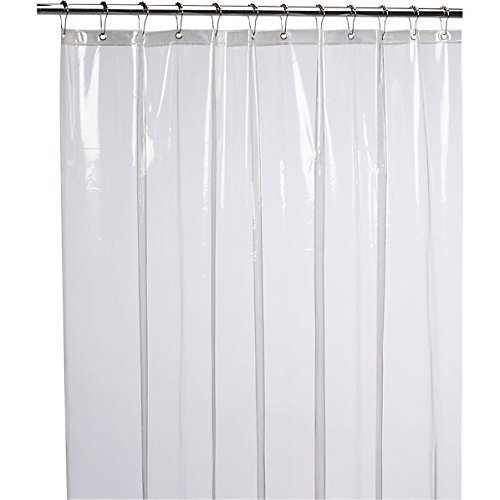 LiBa Mildew Resistant Antimicrobial PEVA 8G Shower Curtain Liner, 72x72 Clear is Non Toxic, Eco Friendly, No Chemical Odor, Rust Proof Grommet