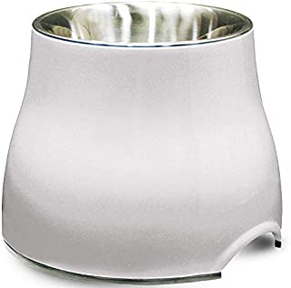 Dogit Elevated Dog Bowl, Stainless Steel Dog Food and Water Bowl for Large Dogs, White, 73753