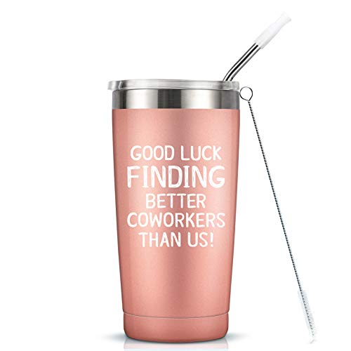 Going Away Gift for Coworker Women Goodbye, Farewell, Leaving Cup for Colleague Boss Co-worker Friends - Good Luck Finding Better Coworkers Than Us Tumbler Cup Mug, 20-Ounce