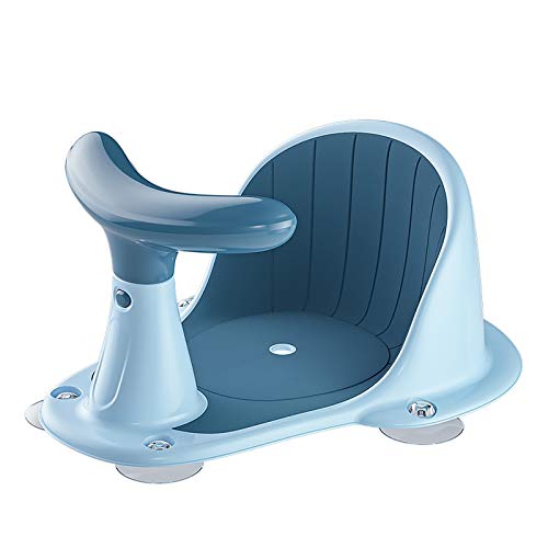 BLANDSTRS Baby Chair with Thermometer, Portable Toddler Child Bathtub Seat for 6-18 Months, Blue